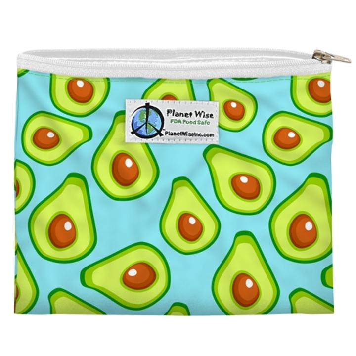 Planetwise Zippered Sandwich Bag: Aqua Avocado