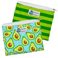 Planetwise Zippered Sandwich Bag 2pk: Avocado/Limelight