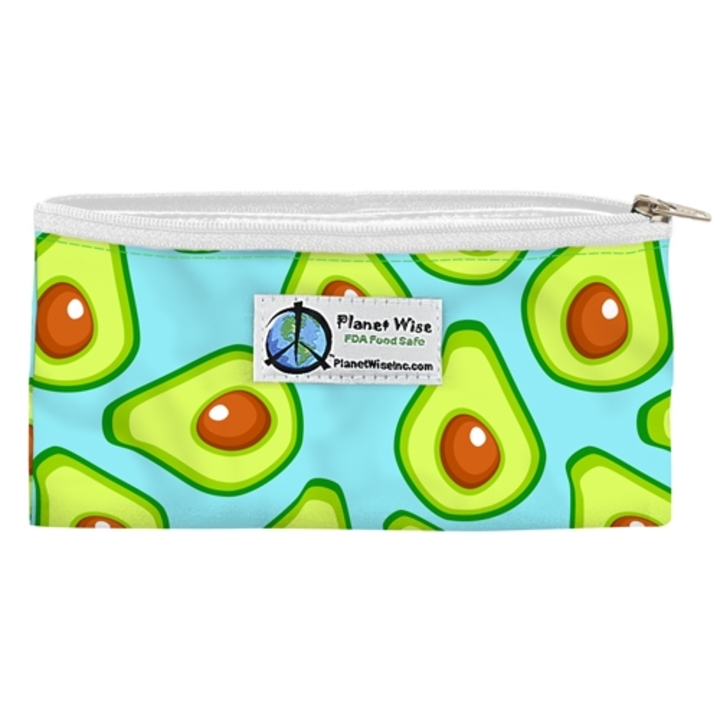 Planetwise Zippered Snack Bag: Aqua Avocado