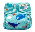 Motherease Duo Onesize Wrap: Whales (marine binding)