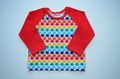 6-9m Long Sleeved Tshirt: Rainbow Stars