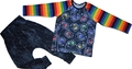 3-4yrs Long Sleeved Tshirt: Rainbow Skulls